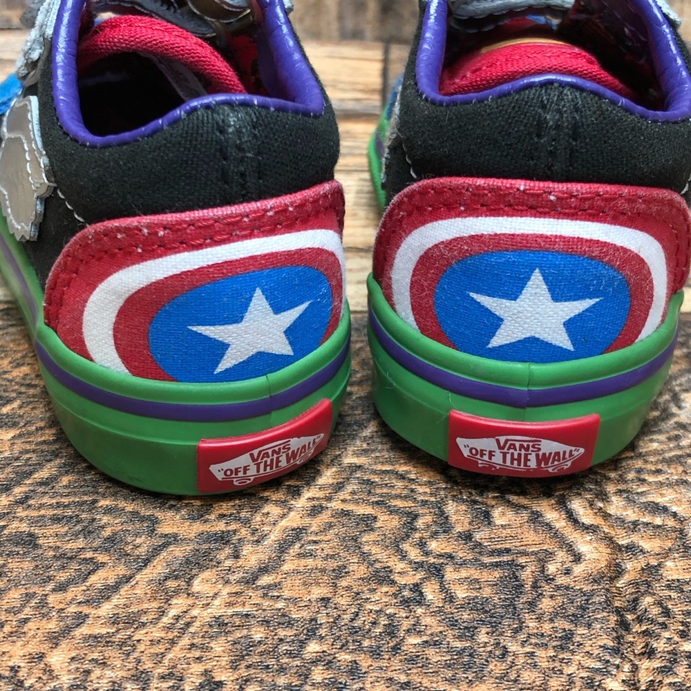 Vans Old Skool X Marvel What The Avengers Toddler Strap Sneakers 4.5 - Picture 10 of 12
